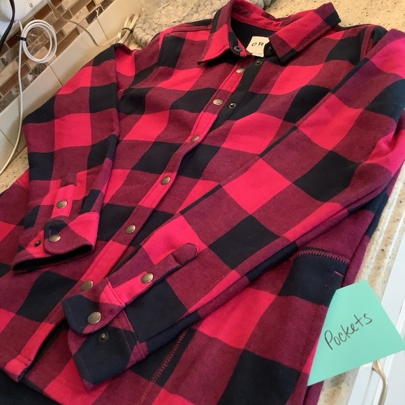 Orvis Flannel Shirt Jacket Buffalo Check NWOT Large - Picture 8 of 12